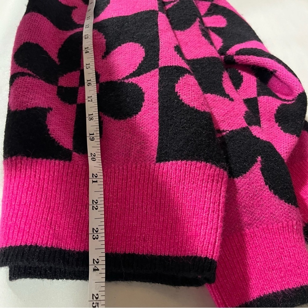 Entro New Pink and Black Floral Cardigan Retro Large - Picture 8 of 8